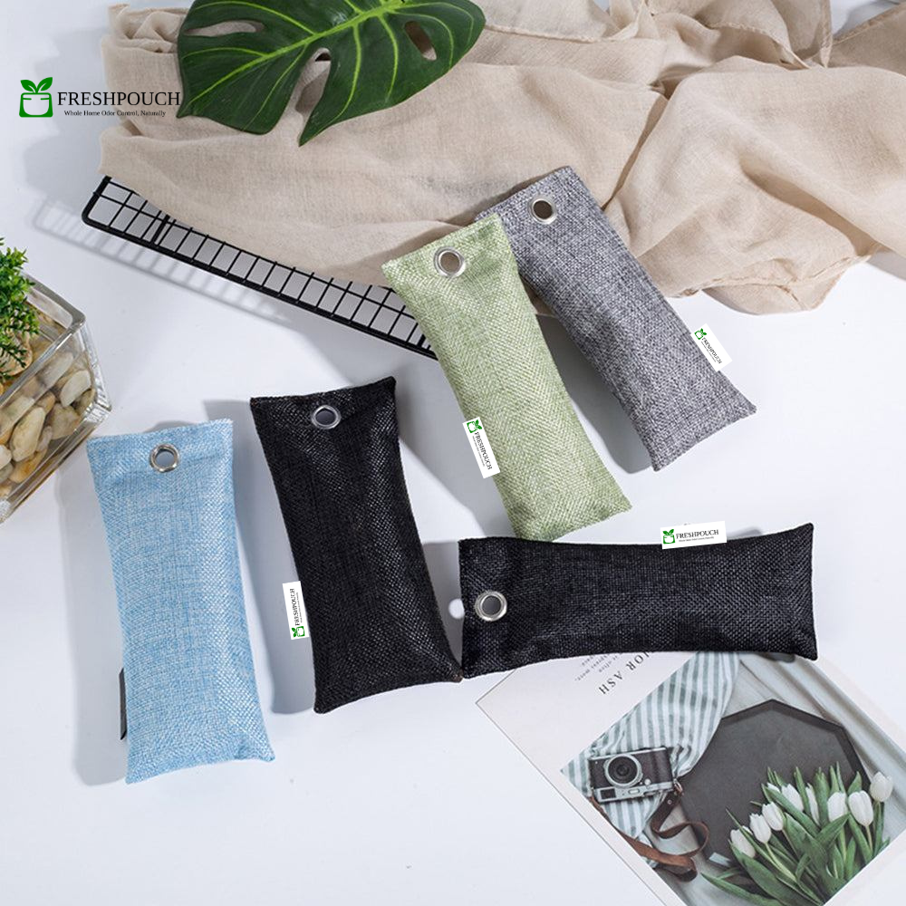 FreshPouch Shoe Deodorizer – Natural Bamboo Charcoal Odor Absorber for Sneakers, Boots, Gym Bags & Lockers | Chemical-Free, Reusable