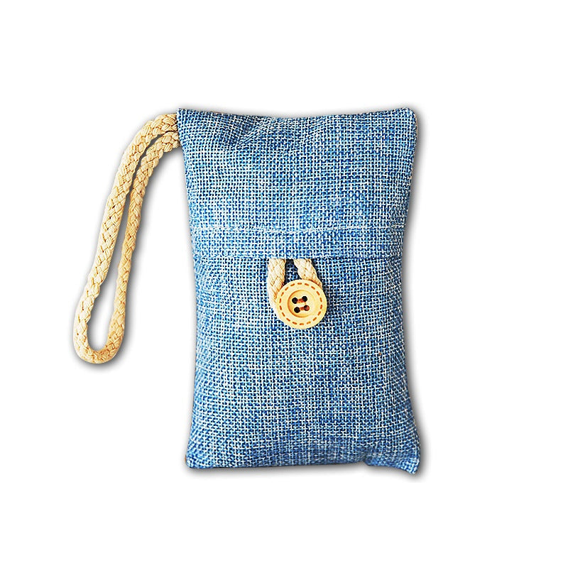 FreshPouch Bamboo Charcoal Air Purifying Bag in linen pouch for natural odor elimination and air purification
