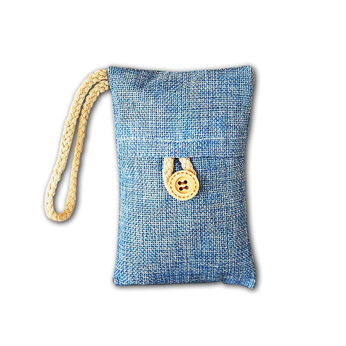 FreshPouch Bamboo Charcoal Air Purifying Bag in linen pouch for natural odor elimination and air purification