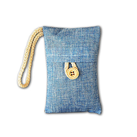 FreshPouch Bamboo Charcoal Air Purifying Bag in linen pouch for natural odor elimination and air purification
