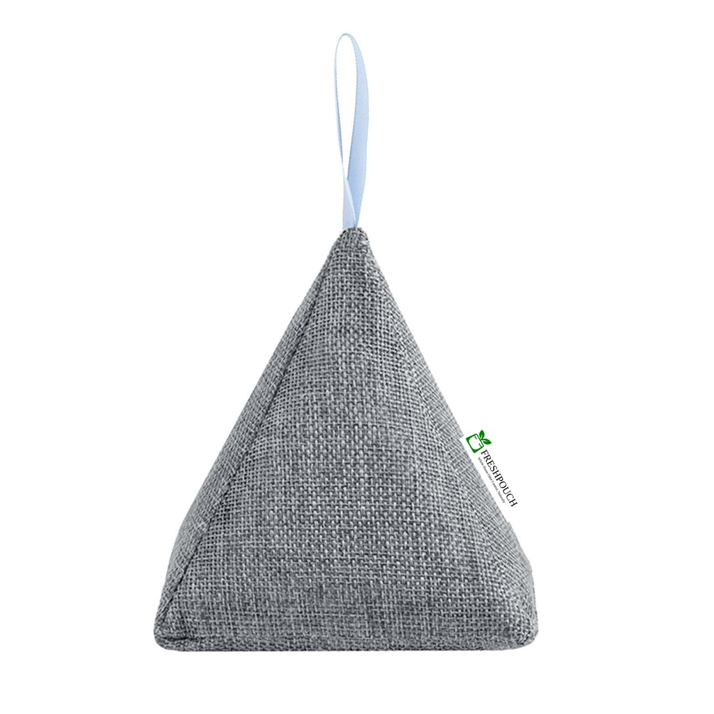 FreshPouch Home & Car Deodorizer – Triangle Bamboo Charcoal Air Purifying Bag for Cars, Furniture, Pet Areas & Large Spaces