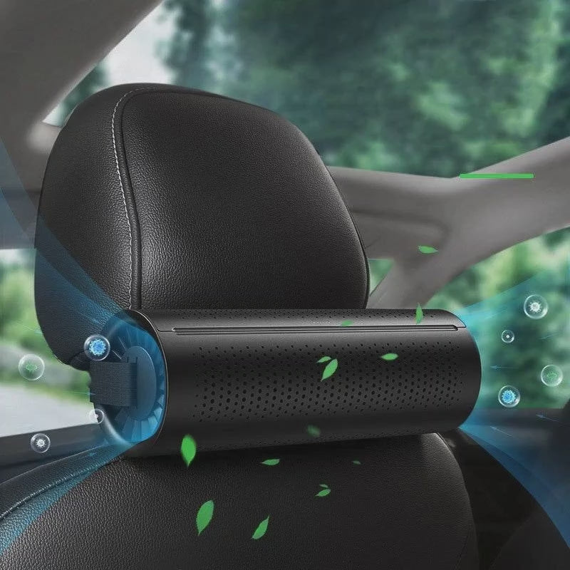FreshPouch natural charcoal deodorizer keeping a car interior fresh and odor-free.